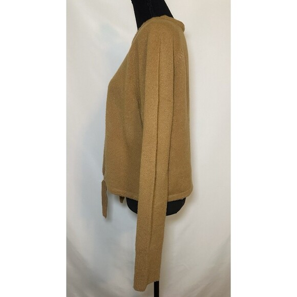 Show Me Your Mumu Shelby Camel Cozy Knit Sweater Front Tie Crop LARGE *PILLING* - Picture 2 of 12